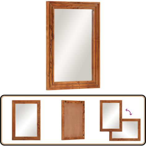 vidaXL Badspiegel 50x70 cm Massivholz Akazie und Glas