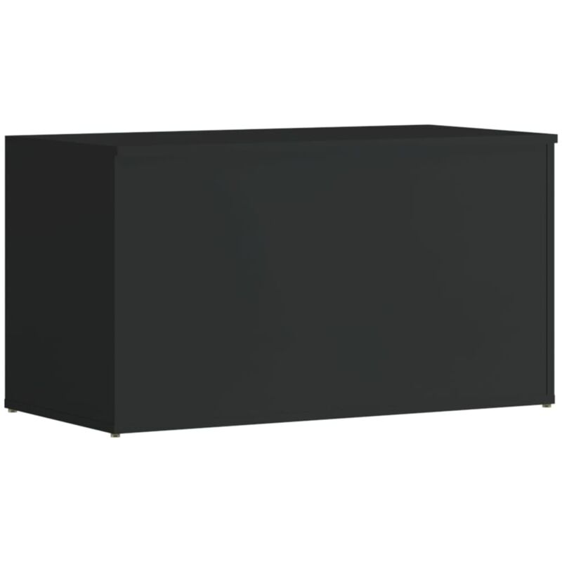 

vidaXL Baúl de almacenamiento aglomerado blanco con brillo 84x42x46 cm - Negro