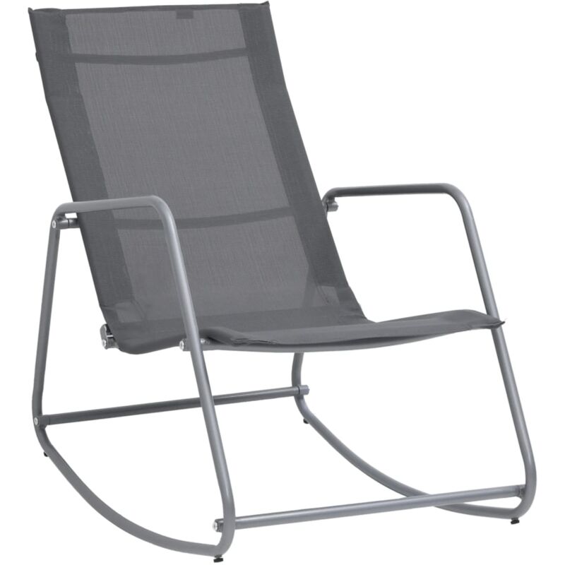 

vidaXL Balancín mecedora de jardín textilene gris 95x54x85 cm - Gris