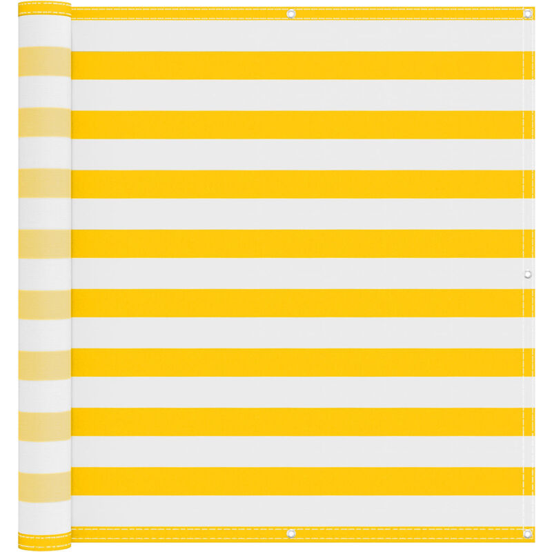 Balcony Screen Yellow And White 110 X 800 Cm Oxford Fabric Vidaxl