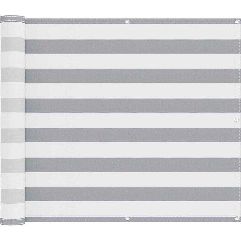 Balcony Screen Light Grey And White 100 X 300 Cm Oxford Fabric Vidaxl