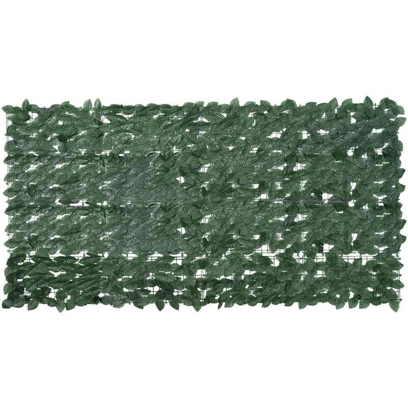 Balcony Screen With Dark Green Leaves 200x100 Cm Vidaxl