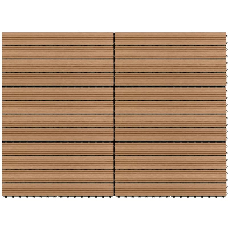 

vidaXL Baldosas de porche 6 uds WPC marrón 60x30 cm 1,08 m² - Marrón