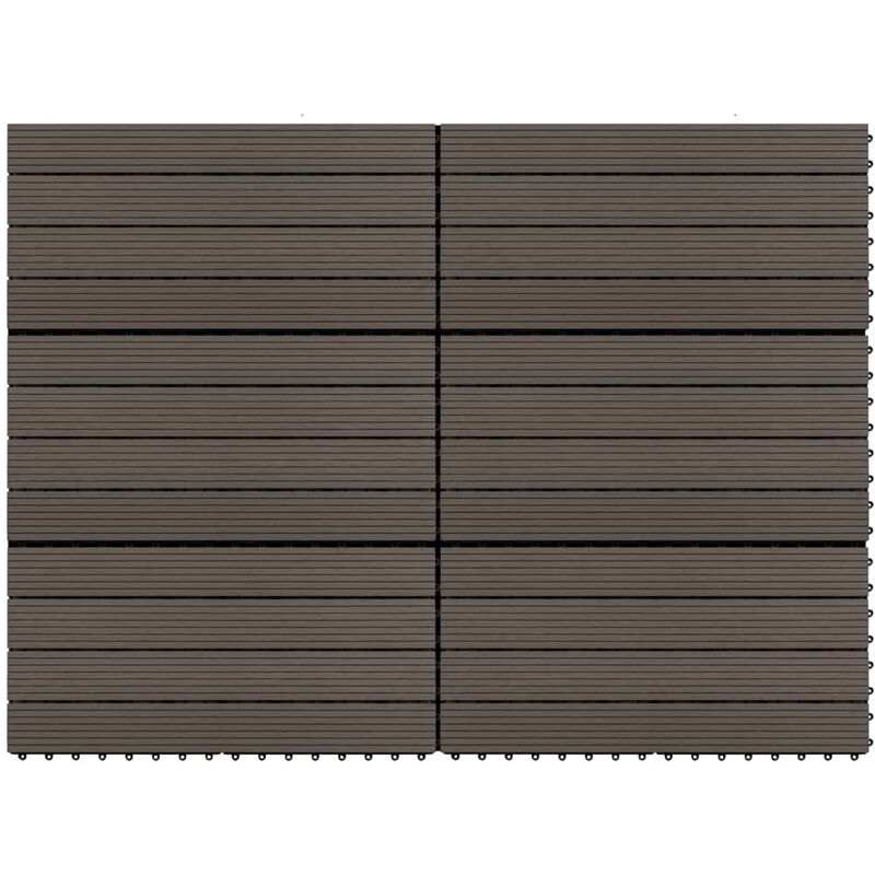 

vidaXL Baldosas de porche 6 uds WPC marrón oscuro 60x30 cm 1,08 m² - Marrón