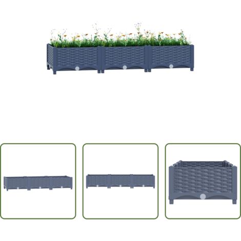 vidaXL Balkonbeet -  Hochbeet 120x40x23 cm Polypropylen