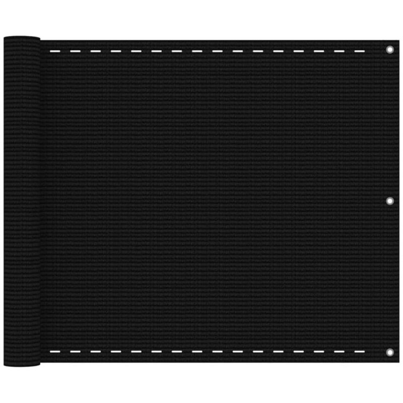 Balkon-sichtschutz Schwarz 75x300 Cm Hdpe Vidaxl