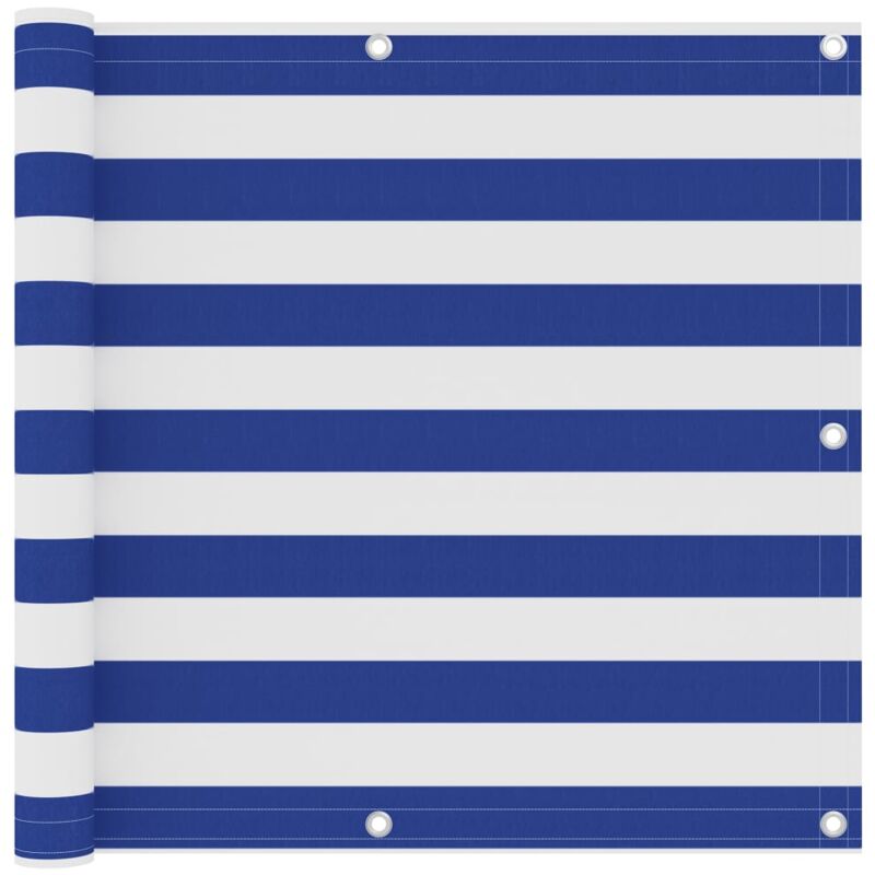 Balkon-sichtschutz Weiß Und Blau 90x600 Cm Oxford-gewebe Vidaxl