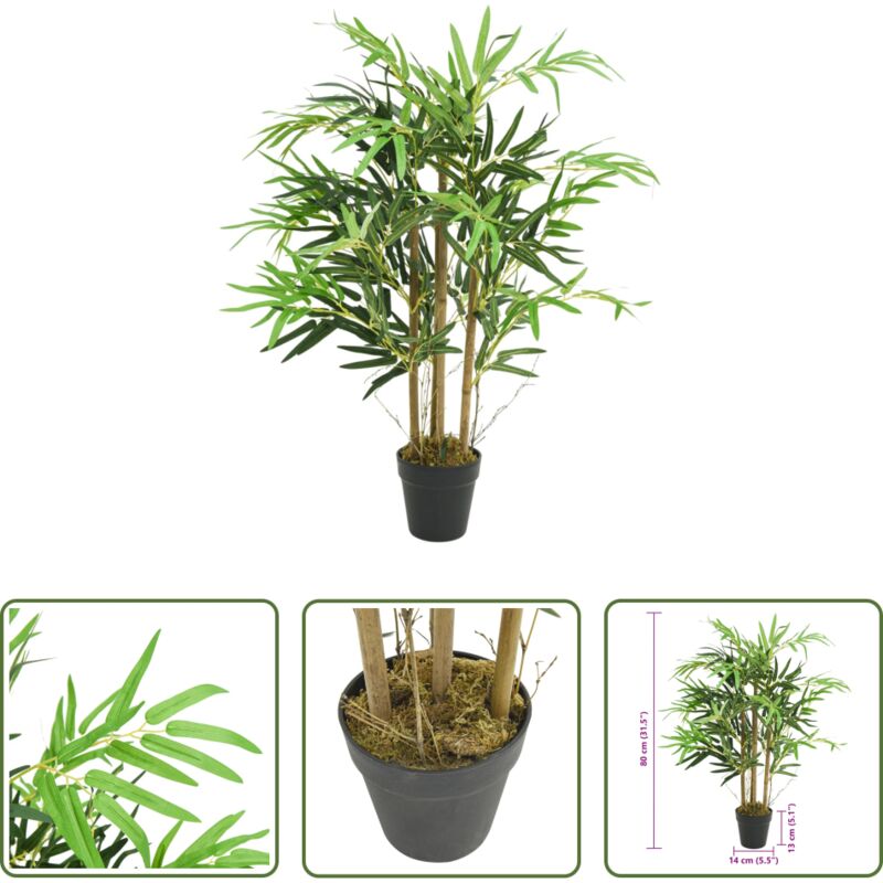 vidaXL Décoration extérieure - Bambou artificiel 500 feuilles 80 cm vert