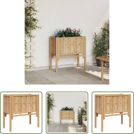 vidaXL Bambú -  Cama elevada Marrón 70 x 35 x 70 cm Bambú