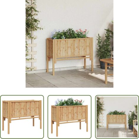vidaXL Bambú -  Cama elevada Marrón 90 x 35 x 70 cm Bambú