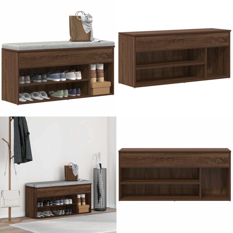 Vidaxl - Banc à chaussures chêne marron 102x30,5x45 cm bois d'ingénierie