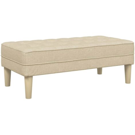 vidaXL banc avec coussin Crème 113 x 57 x 39 cm tissu