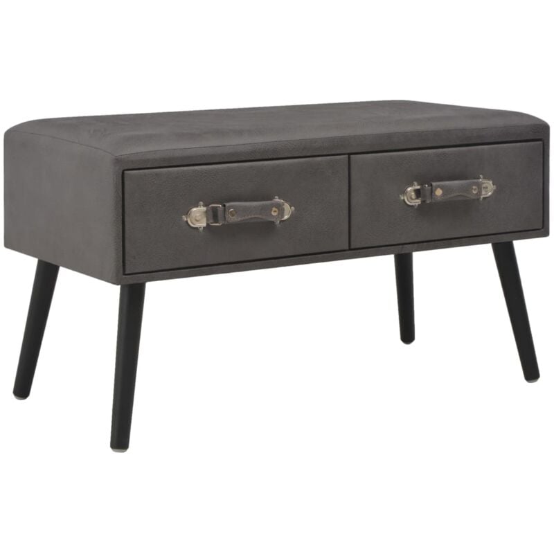 Banc avec tiroirs 80 cm Gris Similicuir Vidaxl
