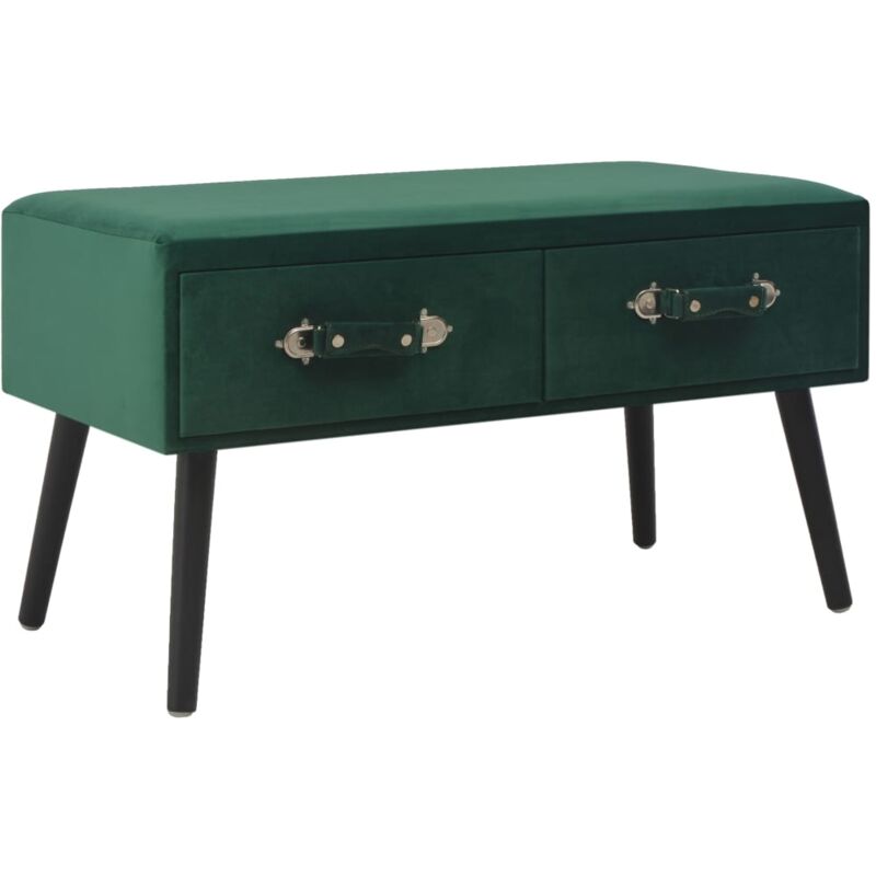Vidaxl - Banc avec tiroirs 80 cm Vert Velours
