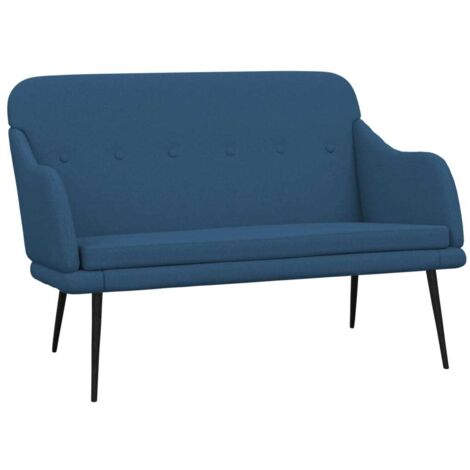 vidaXL Banc Bleu 110x76x80 cm Tissu