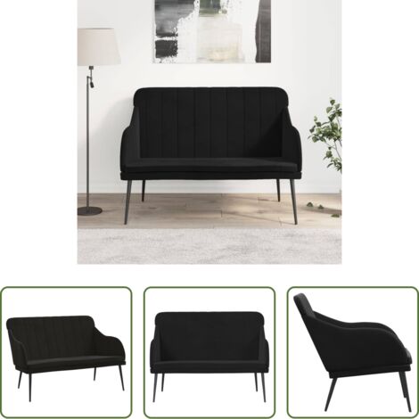 vidaXL Banc confortable -  Banc Noir 110x76x80 cm Velours