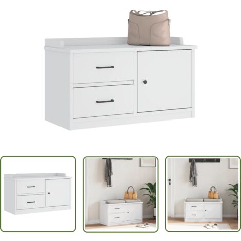 vidaXL Banc de couloir SANDNES blanc 87x40x50 cm bois de pin massif