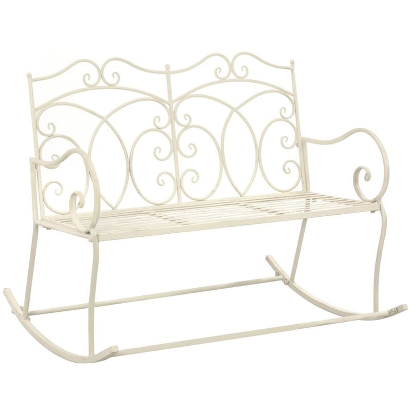 Banc de jardin en fer avec une conception ancienne de 104 cm diverses couleurs couleur : Blanc