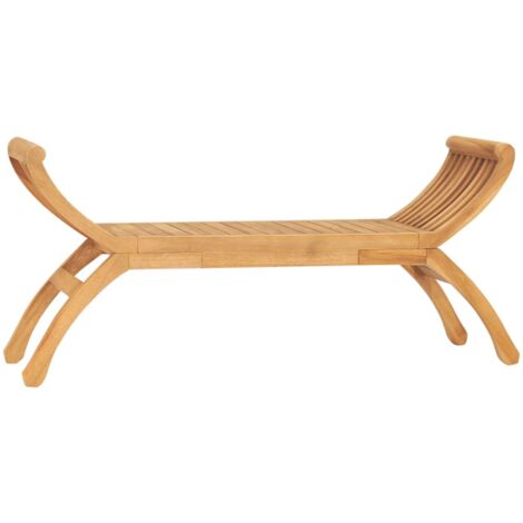 Vidaxl – Banc de jardin 126 cm en bois dur de teck – Résistant aux intempéries – Design ergonomique avec accoudoirs incurvés – Assemblage requis