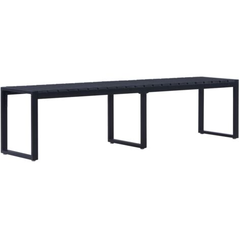 Banc de jardin 180 cm Panneau PS Noir vidaXL - N/A