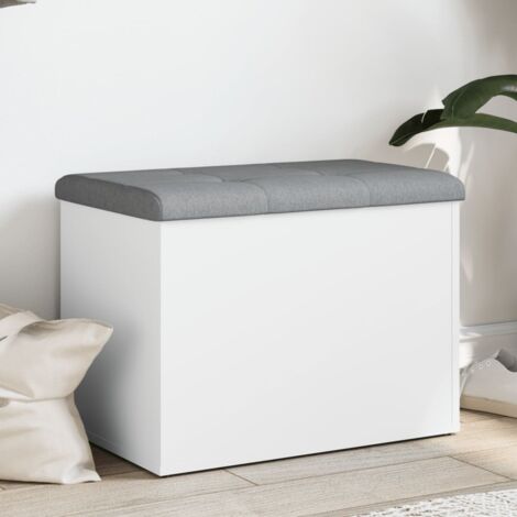 vidaXL Banc de rangement blanc 62x42x45 cm bois d'ingénierie