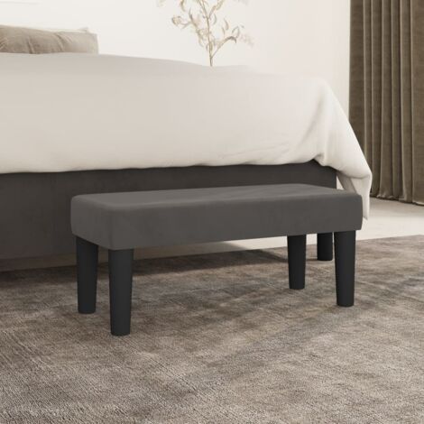 Vidaxl – Banc de salle à manger en velours gris foncé 70x30x30 cm – Rembourrage en mousse pour confort – Banc multifonctionnel pour salon ou chambre