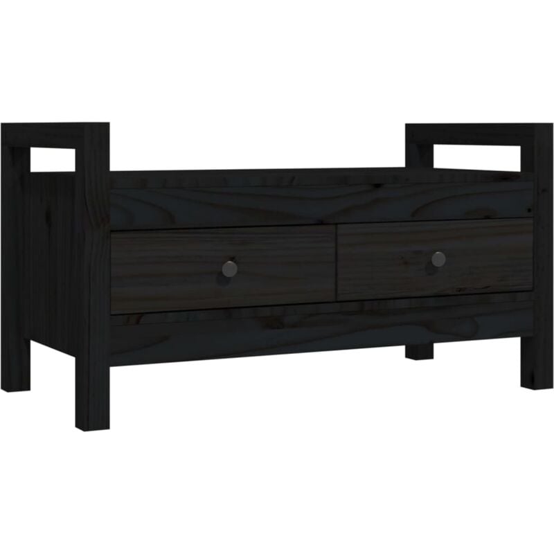 Banc d'entrée Noir 80x40x43 cm Bois de pin massif vidaXL