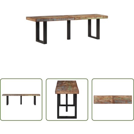vidaXL Banc industriel -  Banc 160 cm bois de récupération massif et acier