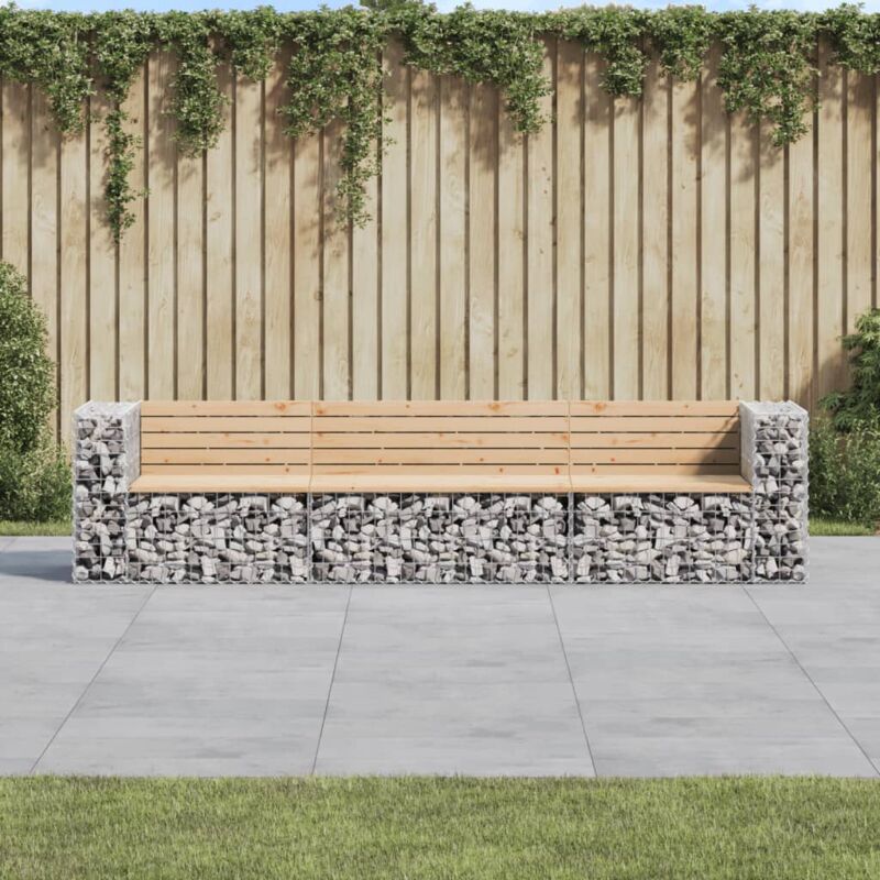 Vidaxl - Banc de jardin design gabion 287x71x65,5 cm bois massif de pin