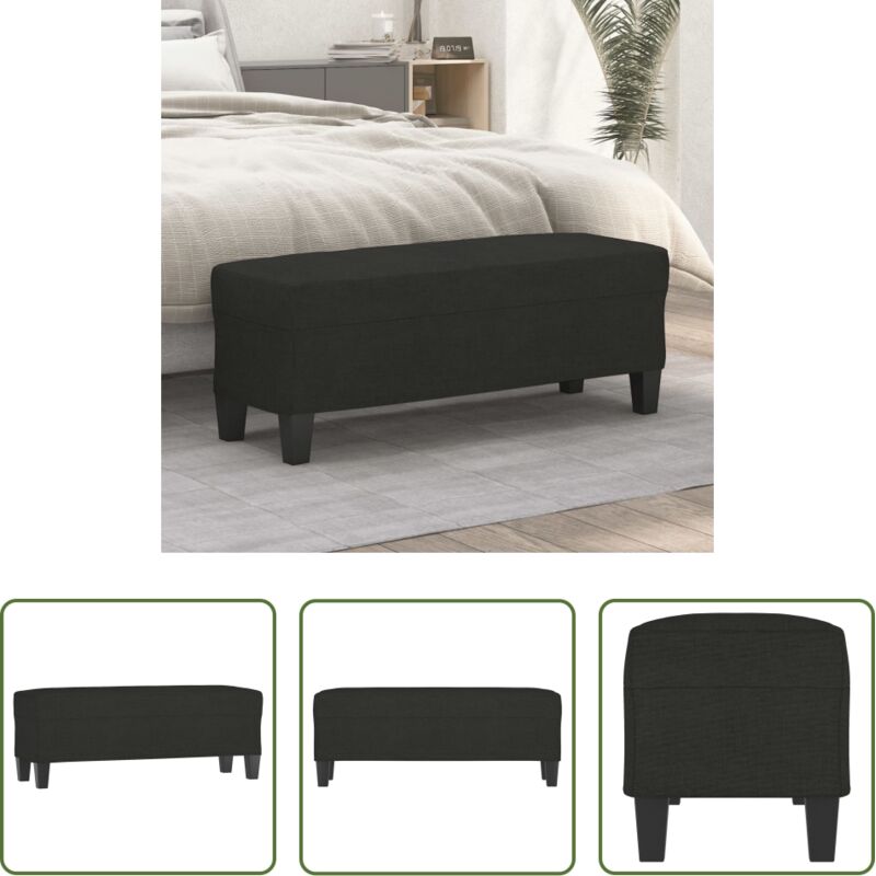 vidaXL Banc de lit - Banc Noir 100x35x41 cm Tissu