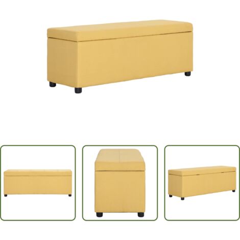 vidaXL Banco amarillo -  Banco con espacio de almacenaje 116 cm poliéster amarillo