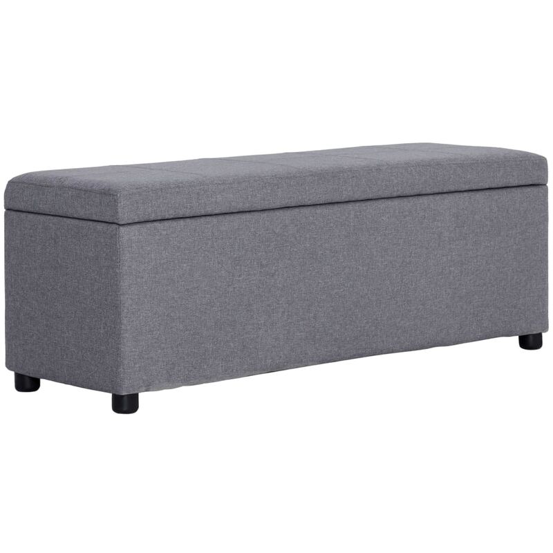 

vidaXL Banco con Espacio de Almacenaje 116 cm Poliéster Gris Claro - Gris