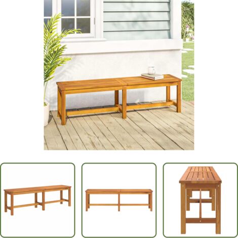 vidaXL Banco de acacia -  Banco de jardín madera maciza de acacia 150x35x45 cm