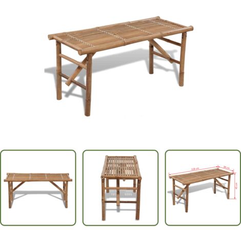 vidaXL Banco de bambú -  Banco de jardín plegable bambú 118 cm