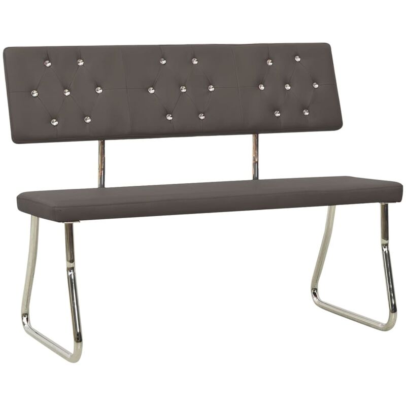 

vidaXL Banco de cuero sintético 110 cm gris antracita - Gris