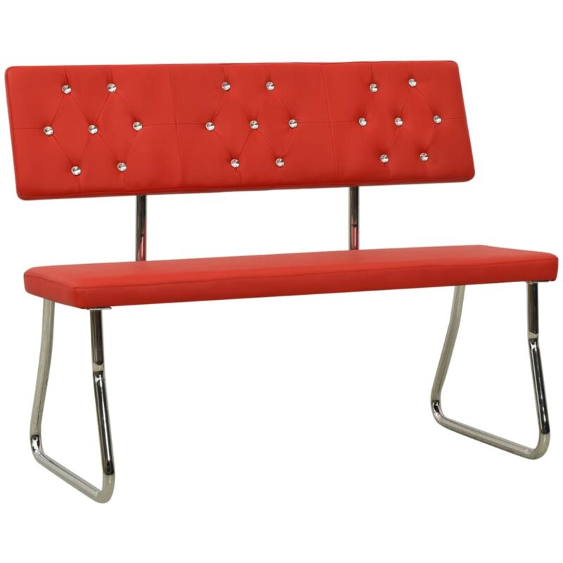 

vidaXL Banco de cuero sintético 110 cm rojo tinto - Rojo
