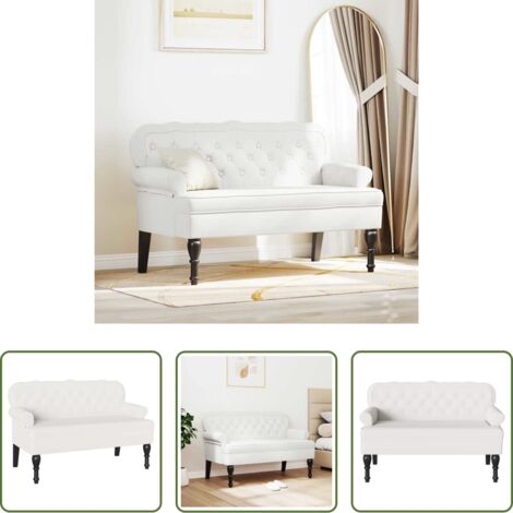 vidaXL Banco de cuero sintético con botones -  Banco Chesterfield 119,5 x 64,5 x 75 cm Cuero sintético