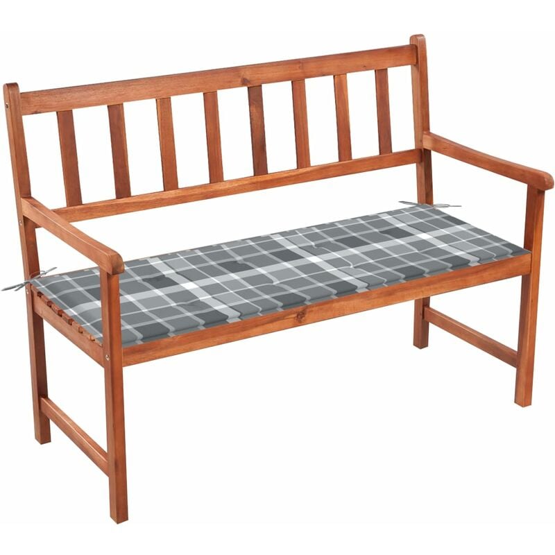 

vidaXL Banco de jardín con cojín madera maciza de acacia 120 cm - Marrón