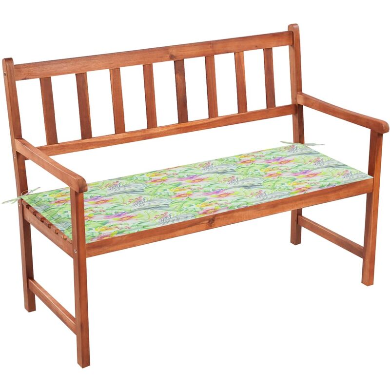 

vidaXL Banco de jardín con cojín madera maciza de acacia 120 cm - Marrón