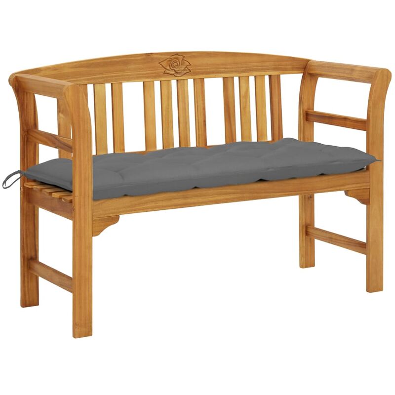 

vidaXL Banco de jardín con cojín madera maciza de acacia 120 cm - Marrón