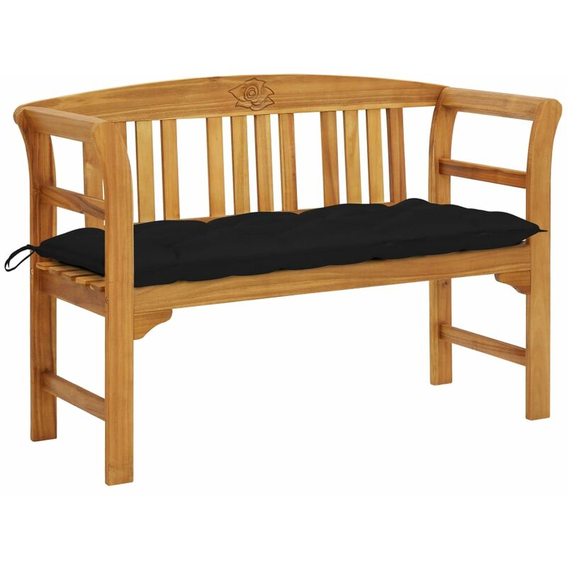 

vidaXL Banco de jardín con cojín madera maciza de acacia 120 cm - Marrón