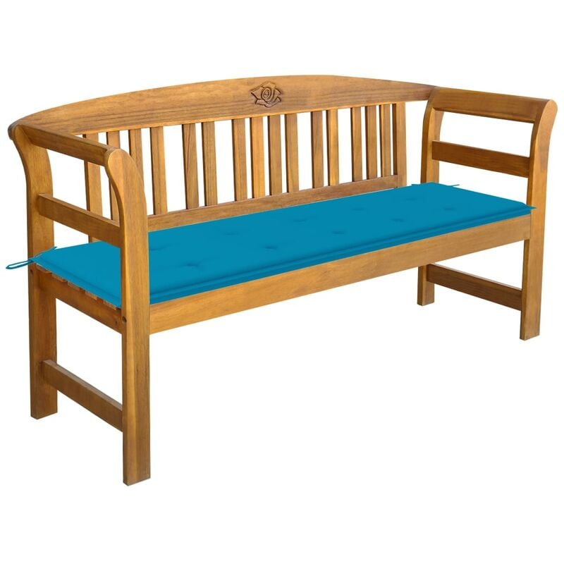 

vidaXL Banco de jardín con cojín madera maciza de acacia 157 cm - Marrón