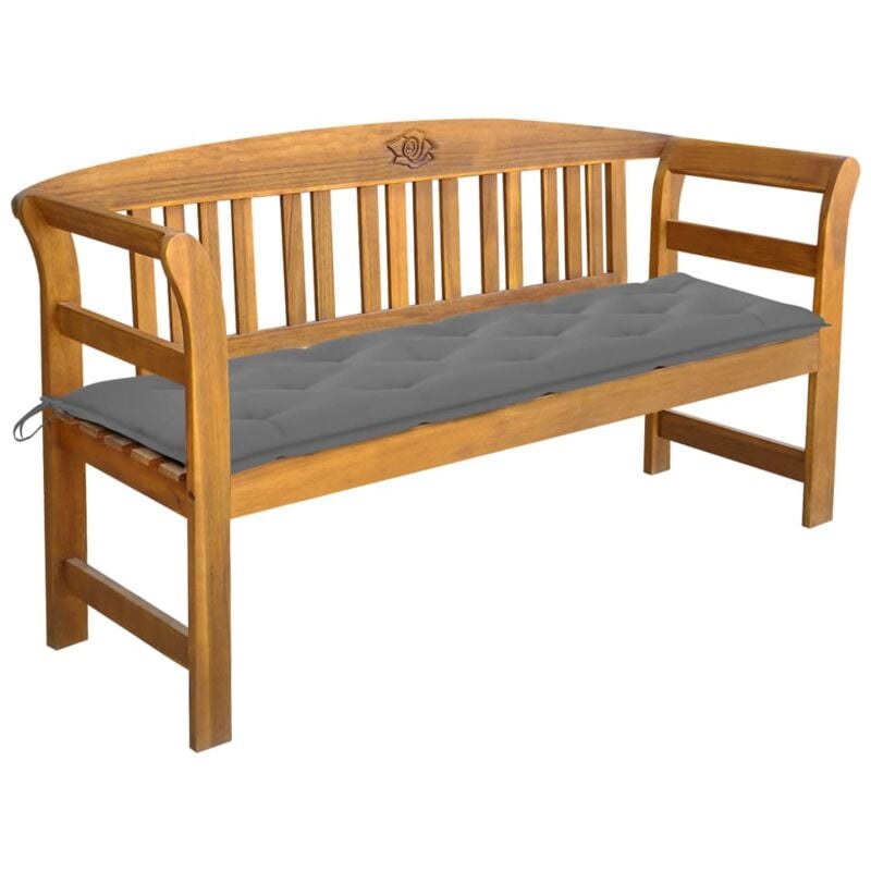 

vidaXL Banco de jardín con cojín madera maciza de acacia 157 cm - Marrón