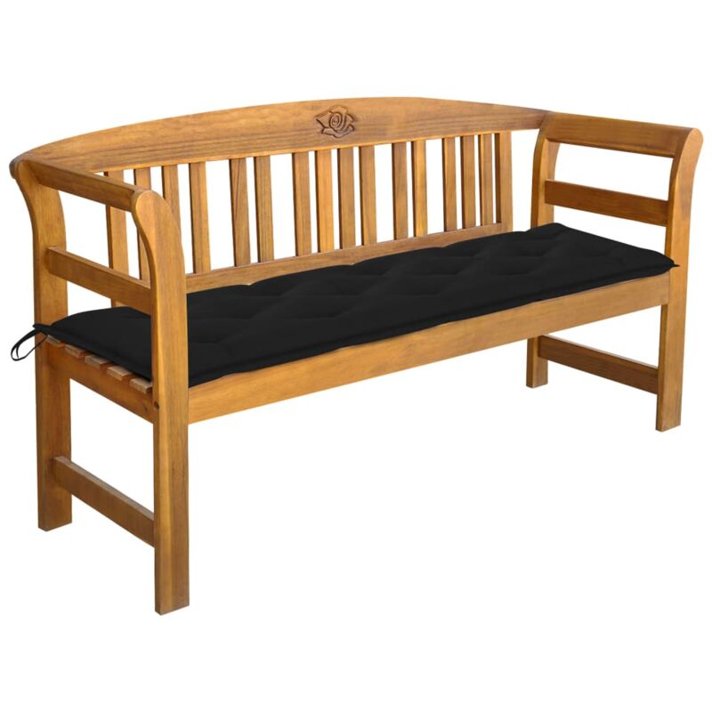 

vidaXL Banco de jardín con cojín madera maciza de acacia 157 cm - Marrón