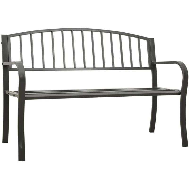 

vidaXL Banco de jardín de acero gris 125 cm - Gris