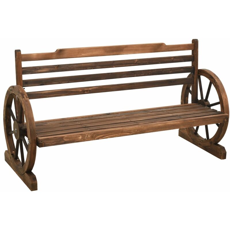 

vidaXL Banco de jardín madera maciza de abeto 142 cm - Marrón