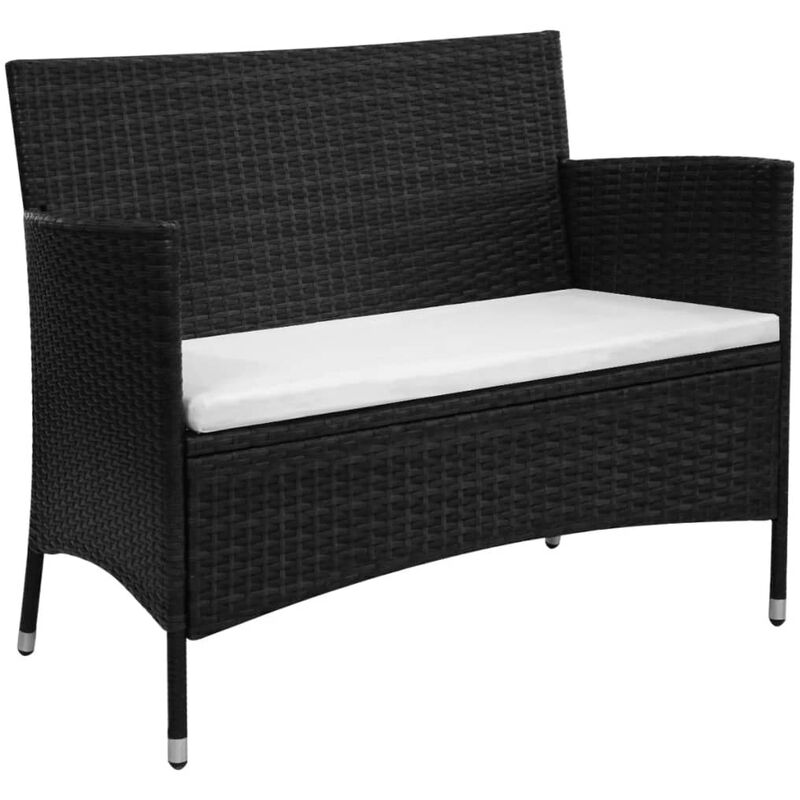 

Rogal Home&Deco Banco de jardín 100 cm ratán sintético negro