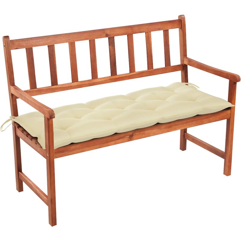 

vidaXL Banco de jardín con cojín madera maciza de acacia 120 cm - Marrón