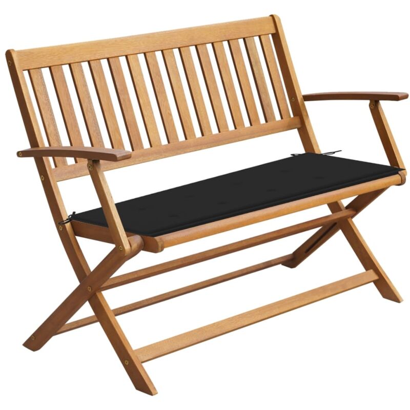

vidaXL Banco de jardín con cojín madera maciza de acacia 120 cm - Marrón