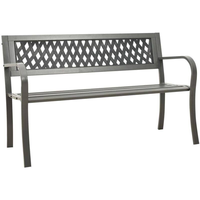 

vidaXL Banco de jardín de acero gris 125 cm - Gris